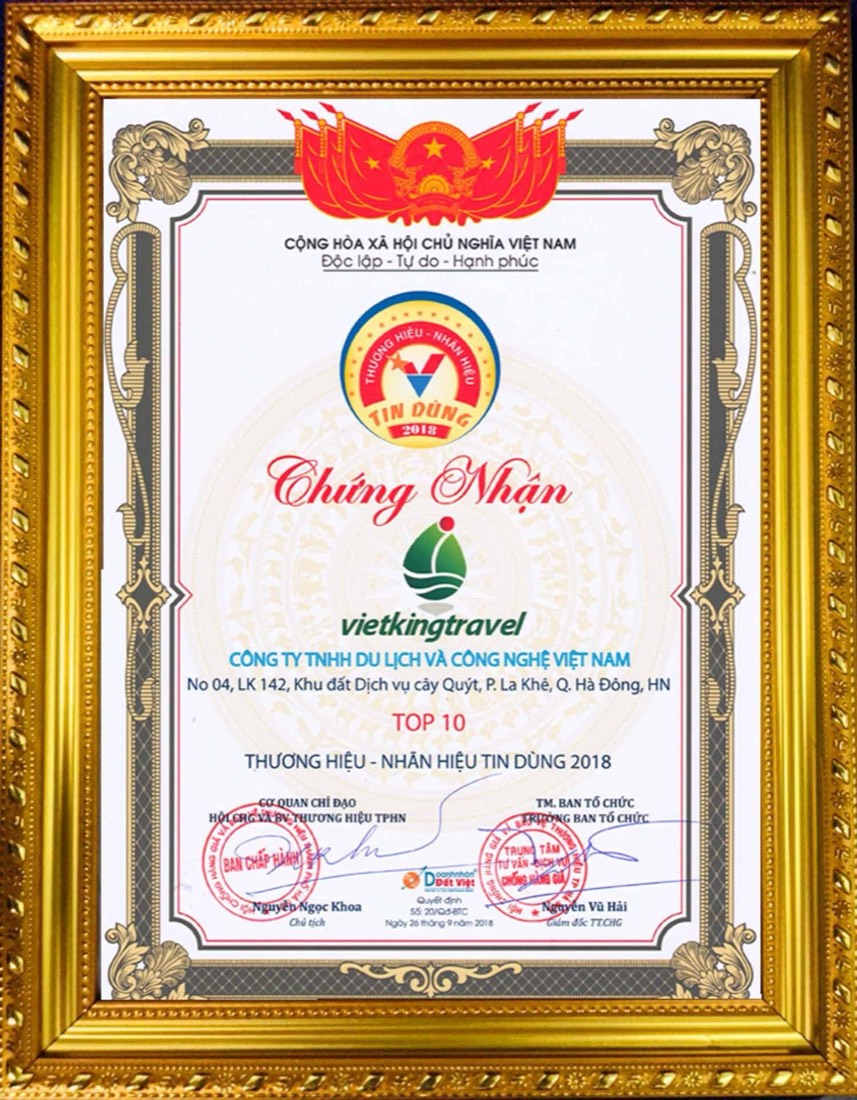 Chứng nhận Top 10 Thương hiệu Tin Dùng 2018