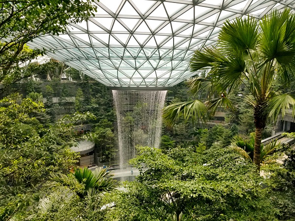 cho con di nuoc ngoai lan dau - Thac nuoc Rain Vortex o Jewel Changi